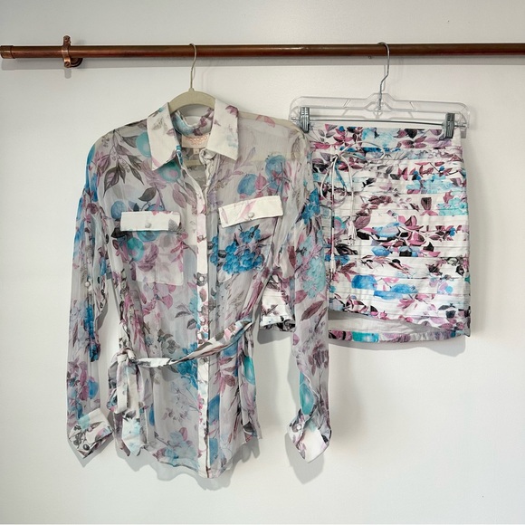 NWT New Rococo Sand Floral Lulu Skirt Blouse Set Revolve - Picture 2 of 8